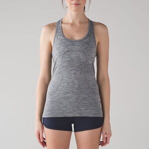 Lululemon Swiftly Tech Racerback Slate Gray / White | Size 4